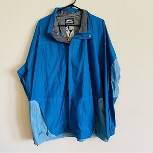 Slazenger mens weather windbreaker golf jacket blue XL full zip extra pockets